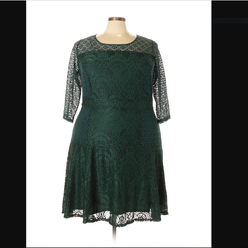 NY Collection green lace dress, size 3x